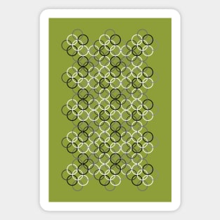 Black and White Circlets Green Magnet